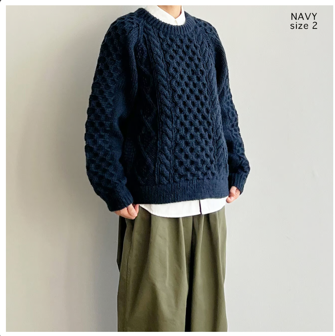 HARVESY|CABLE KNIT PULLOVER / 手編みケーブルニット プルオーバー