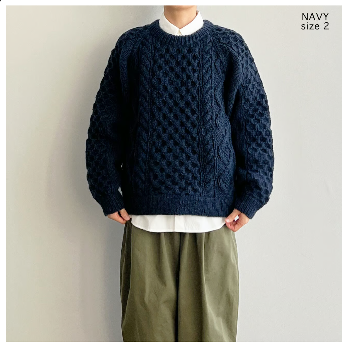 HARVESY|CABLE KNIT PULLOVER / 手編みケーブルニット プルオーバー