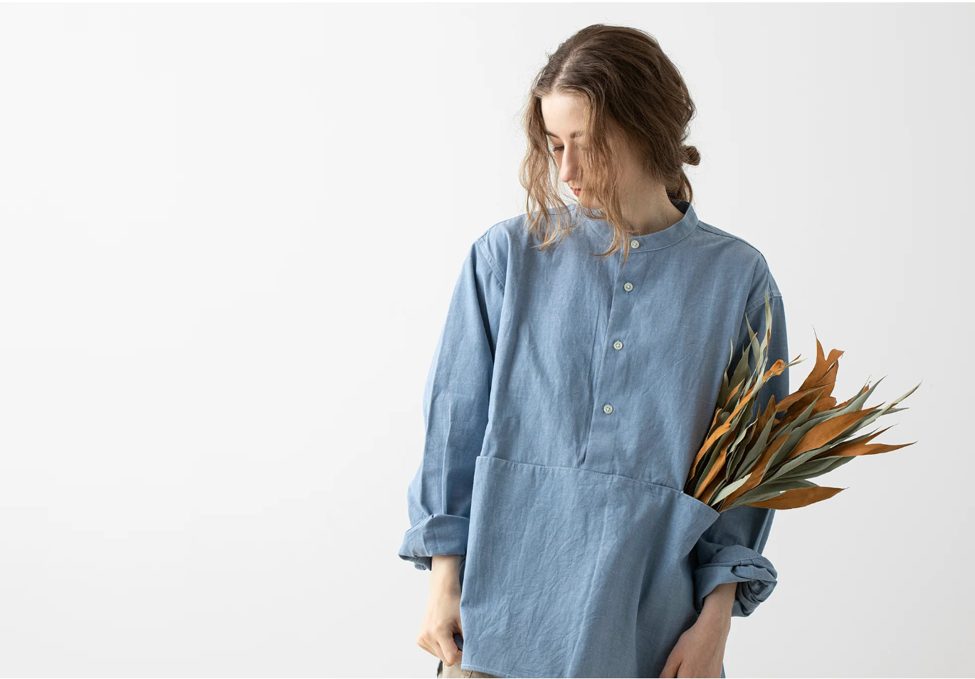 garage green works|FLOWER POCKET DUNGAREE SHIRT