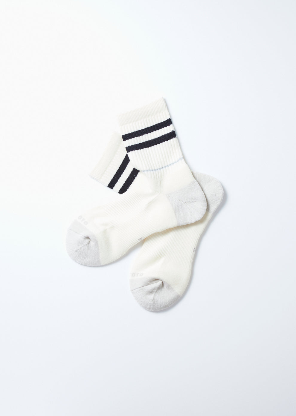 ROTOTO | ALLROUNDER ”2 STRIPE MERINO CREW SOCKS ”
