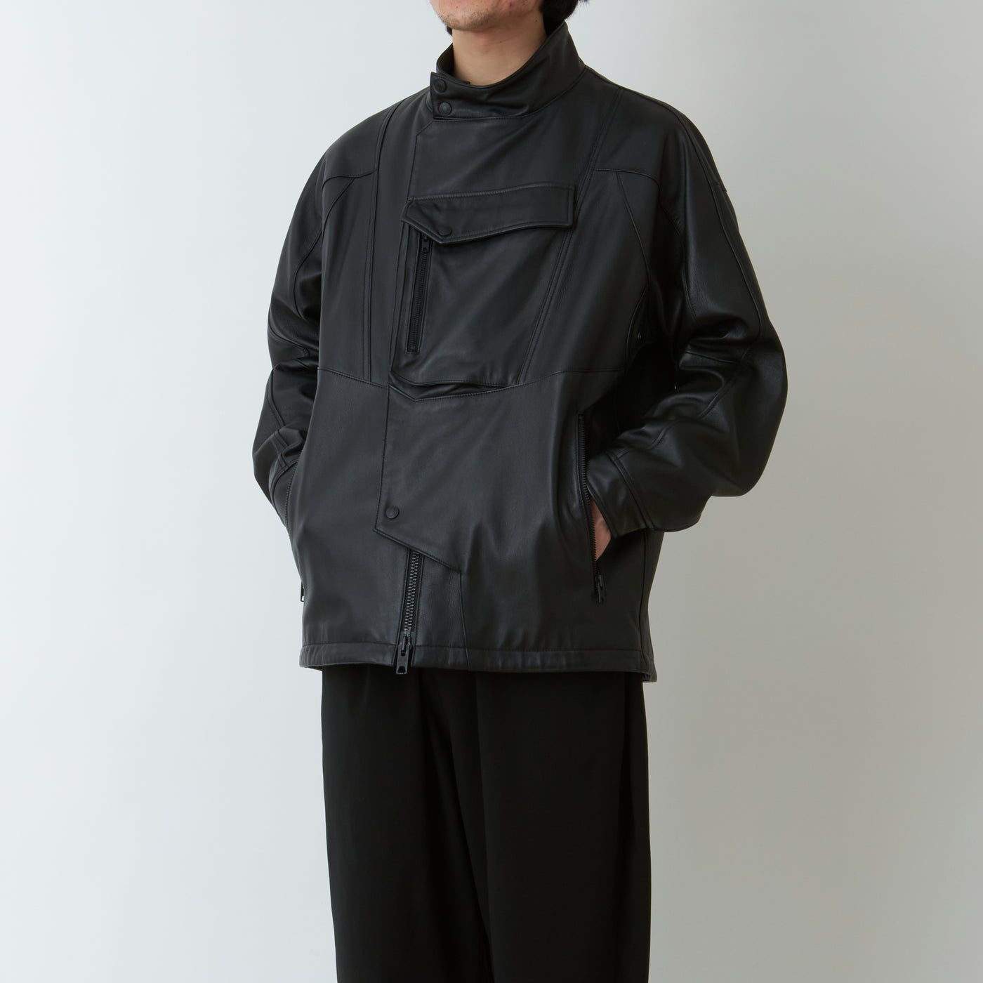 WHITE MOUNTANEERING|WM × Schott SHEEP LEATHER RIDER'S JACKET