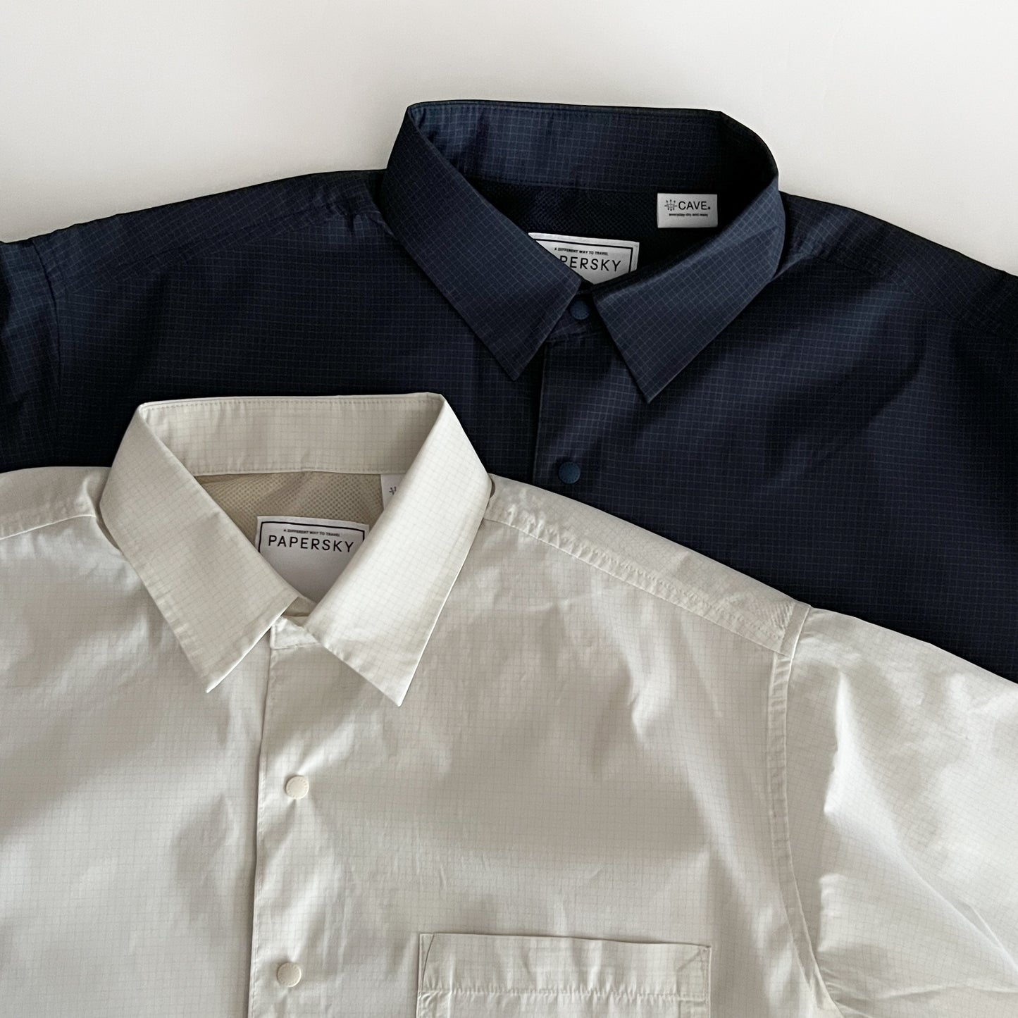 PAPERSKY WEAR|MAGAZINE CHECK BIG HALF SHIRT