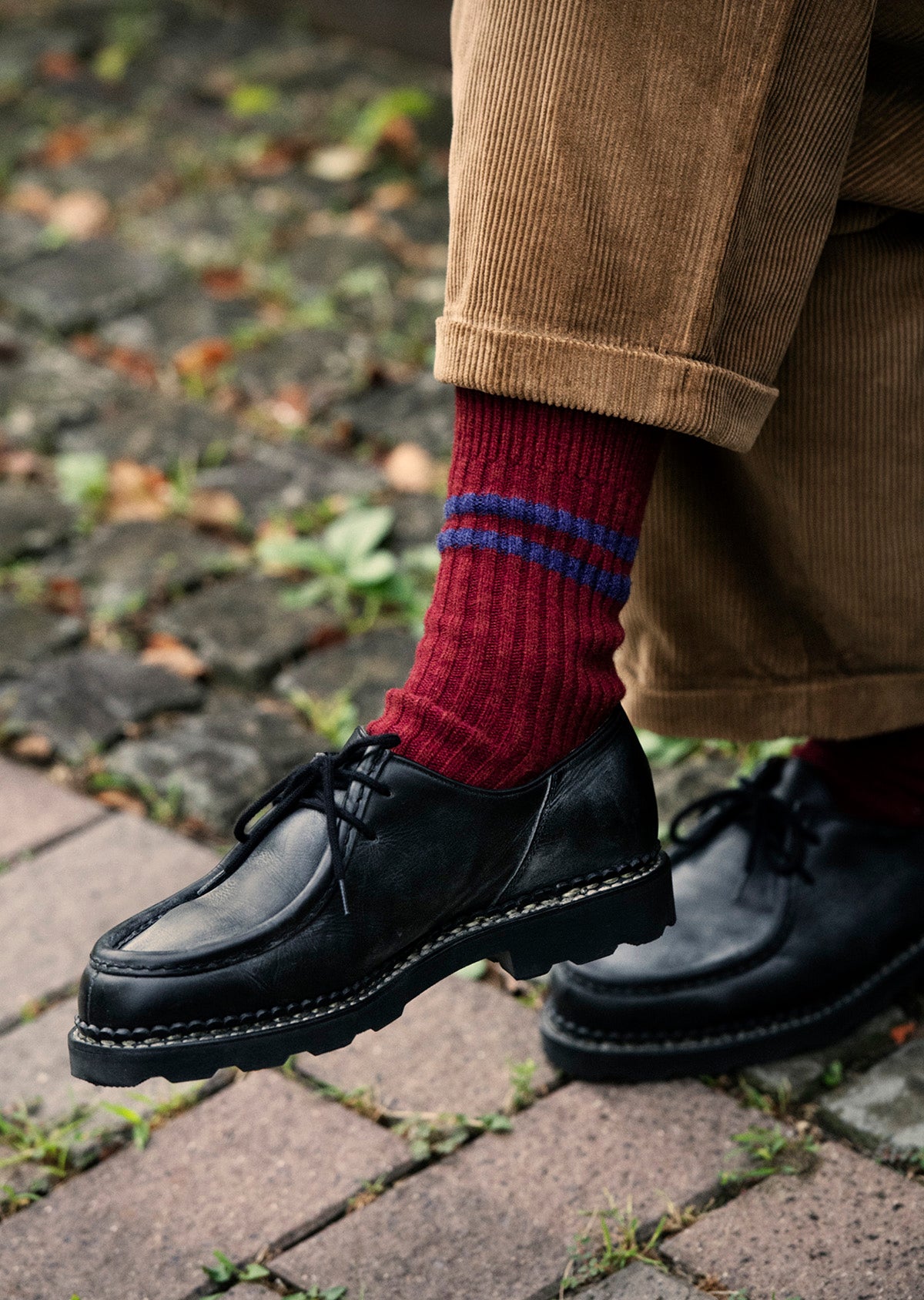 ROTOTO|MERINO LAMBS WOOL STRIPE SOCKS