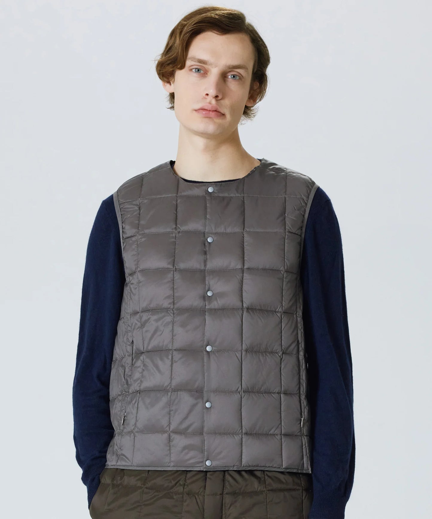 TAION|【MEN】ベーシック クルーネックボタン インナーダウンベスト
