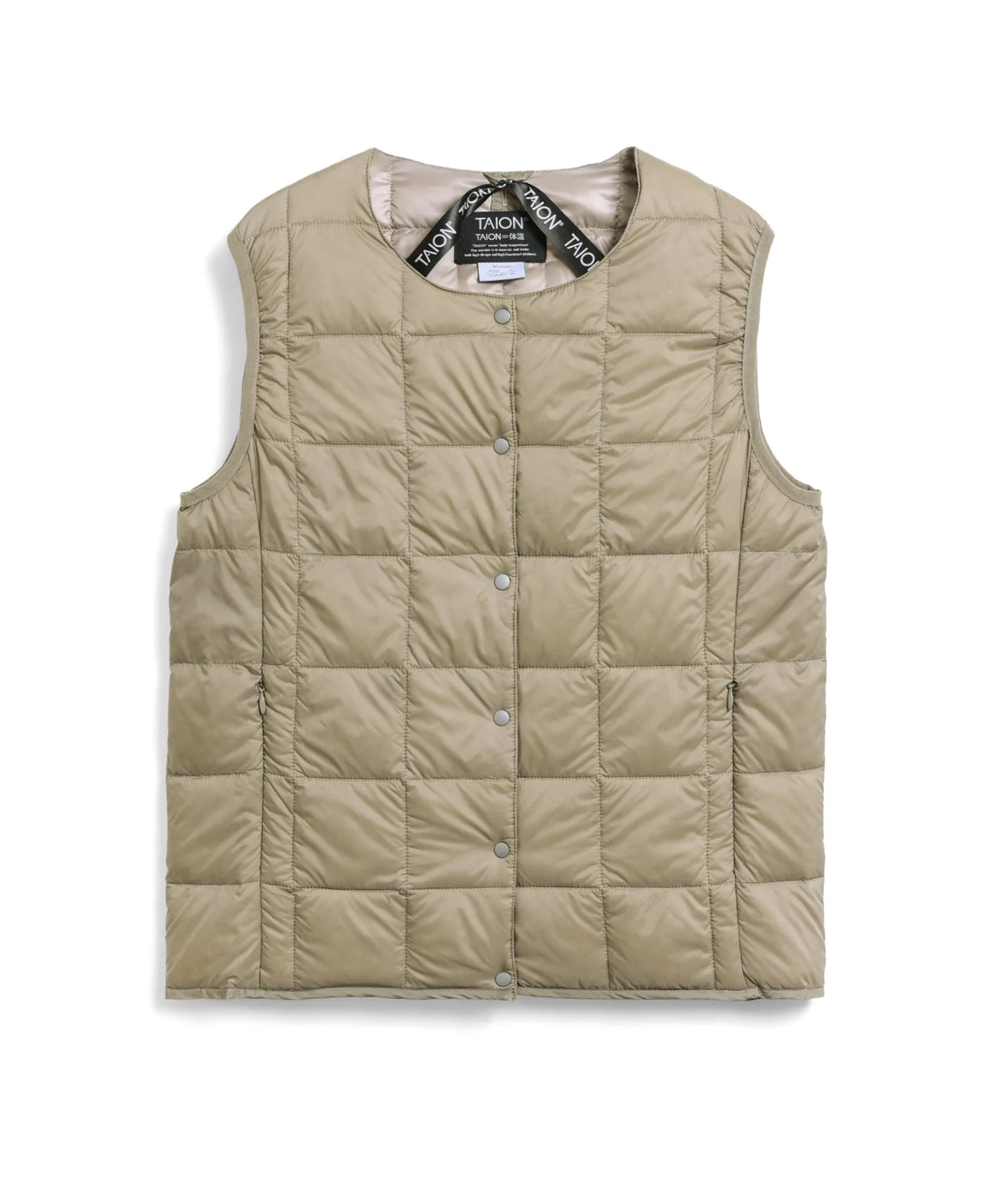 TAION|【MEN】ベーシック クルーネックボタン インナーダウンベスト