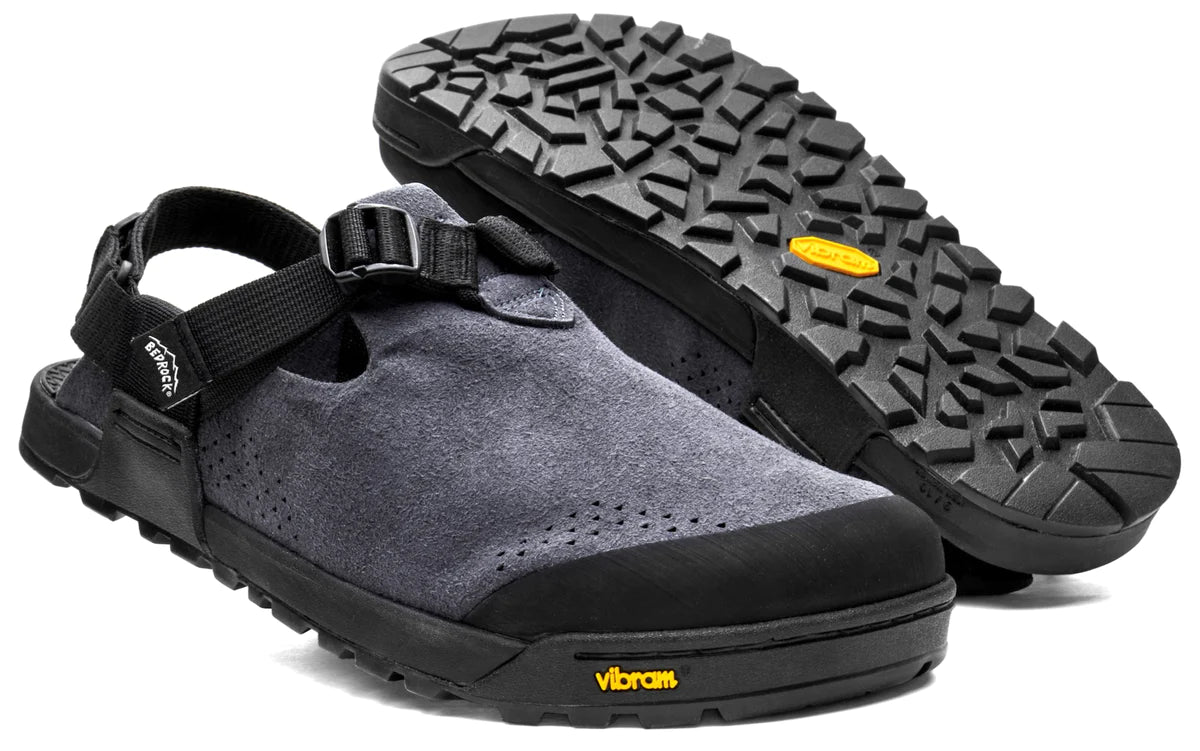 Bedrock Sandals|Mountain Clog Synthetic:Gray Upper / Black Webbing